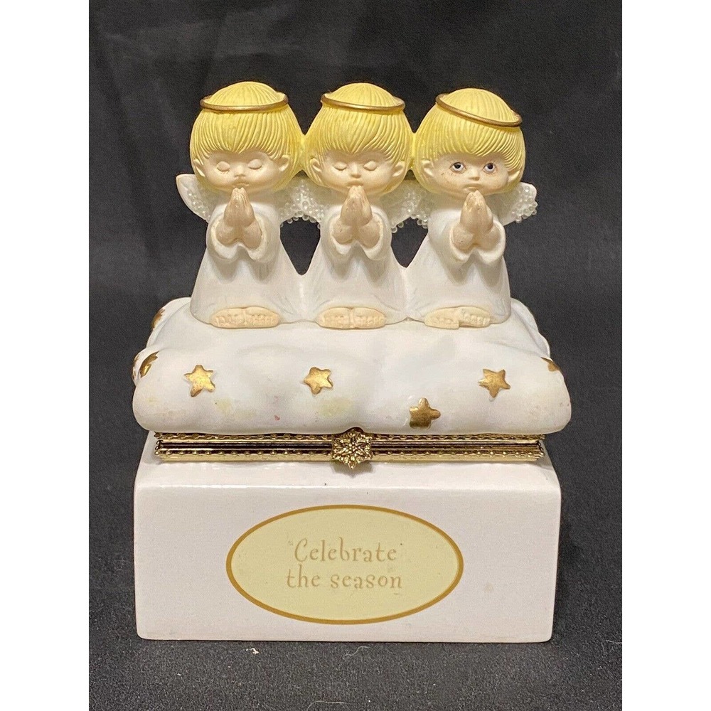 Vintage Houston Harvest ANGEL Trinket Box Holiday Decor